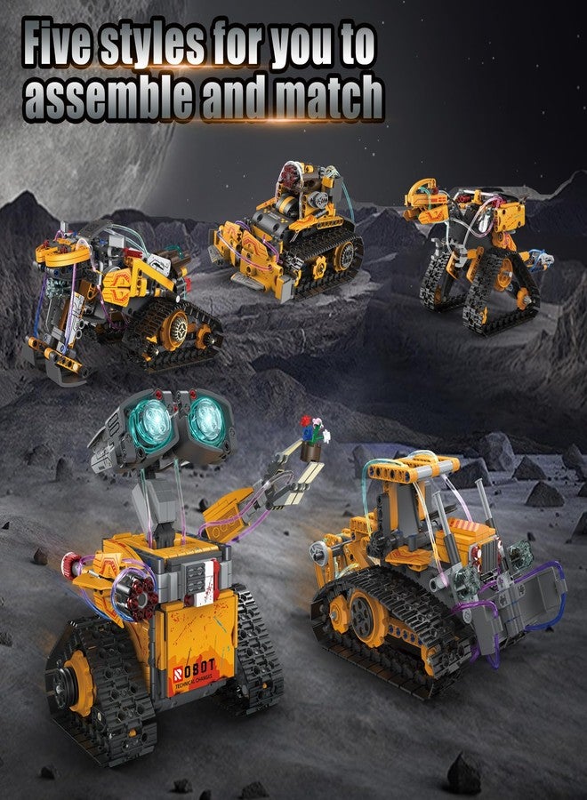 مجموعة بناء روبوت AGV Cici 5 في 1 STEM، 673 قطعة، روبوتات ميكانيكية تعمل بالتحكم عن بعد/تطبيق، للأطفال من عمر 8 إلى 12 عامًا، مجموعة أدوات تعليمية علمية، روبوتات برمجة، مجموعة بناء ألعاب، هدايا عيد ميلاد للأولاد من عمر 8 إلى 14 عامًا فأكثر - Image 2
